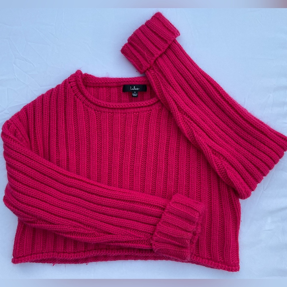 Lulu's Pink Ribbed Sweater